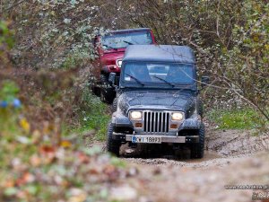 4x4 przeprawa samochodami terenowymi off-road - Impreza integracyjna dla pracowników działu QA Firmy Philip Morris Polska S.A.