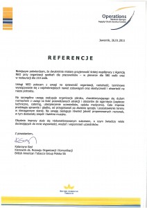 Referencje - British American Tobacco Polska