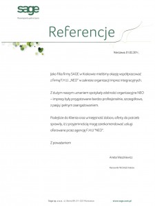 Referencje - SAGE Sp. z o.o.